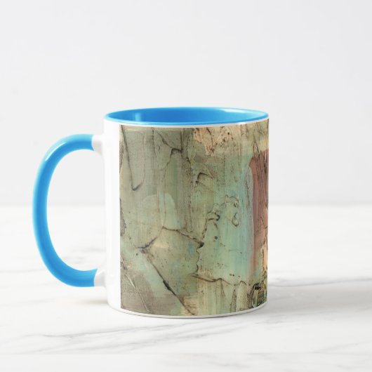 Earth Tone-schildering met gekraakt oppervlak Mok (Links)