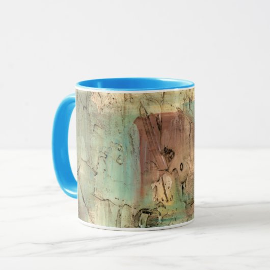 Earth Tone-schildering met gekraakt oppervlak Mok (Voorkant links)