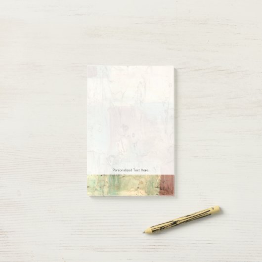 Earth Tone-schildering met gekraakt oppervlak Post-it® Notes (Op bureau)