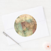 Earth Tone-schildering met gekraakt oppervlak Ronde Sticker (Envelop)