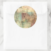 Earth Tone-schildering met gekraakt oppervlak Ronde Sticker (Tas)