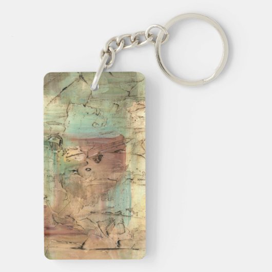 Earth Tone-schildering met gekraakt oppervlak Sleutelhanger (achterkant)