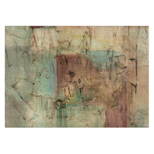 Earth Tone-schildering met gekraakt oppervlak Snijplank (Voorkant)