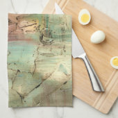 Earth Tone-schildering met gekraakt oppervlak Theedoek (Quarter Fold)