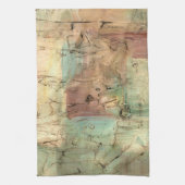 Earth Tone-schildering met gekraakt oppervlak Theedoek (Verticaal)