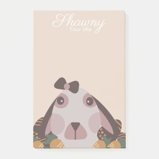 Earth Tone Spring Bunny Easter Egg Post-it® Notes (Voorkant)