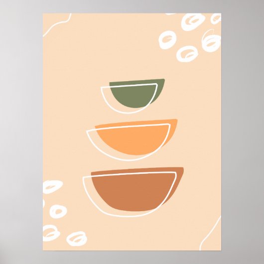 Earth Tone Stacked Minimalist Boho Wall Poster (Voorkant)