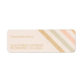 Earth Tone Stripes | Minimale terugzendadres Boho Etiket (Voorkant)