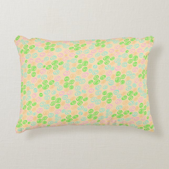 Earth Tone Swirl Pattern Accent Kussen (Voorkant)