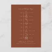 Earth Tone Terracotta Bruiloft Tijdlijn Informatiekaartje (Voorkant)
