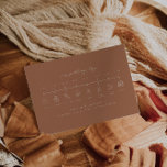 Earth Tone Terracotta Bruiloft Tijdlijn Invoegen K Informatiekaartje<br><div class="desc">Dit is een terracotta, aardetoon bruiloft tijdlijn insert kaart. Bewerk de meeste bewoordingen en alle kleuren. // Voor overeenkomende items, bezoek dan het "SAWYER" collectie in de Sincerely By Nicole Zazzle winkel. * Als u van dit ontwerp houdt maar het niet beschikbaar voor iets ziet u zoekt, gelieve te contacteren...</div>