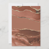 Earth Tone Terracotta Gold Agate Marble Wedding Kaart (Achterkant)