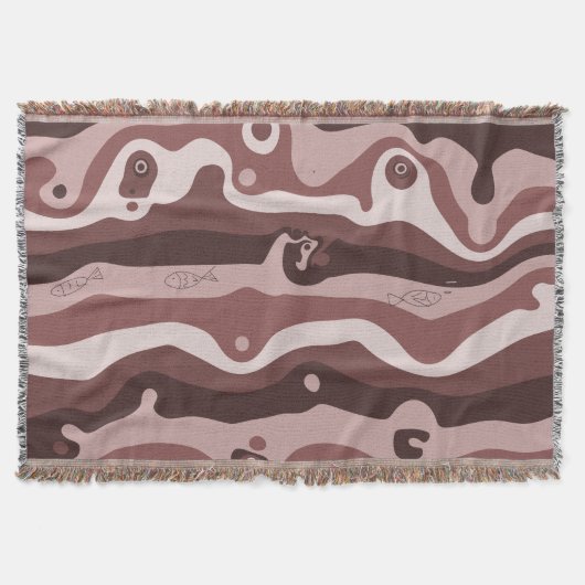 Earth-Tone Tribal Abstract Throw Blanket Deken (Voorkant)