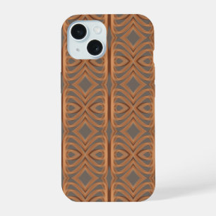 Earth Tone Tribal Ribbon Abstract Pattern Art iPhone 15 Case