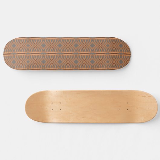 Earth Tone Tribal Ribbon Abstract Pattern Art Persoonlijk Skateboard (Horizontaal)