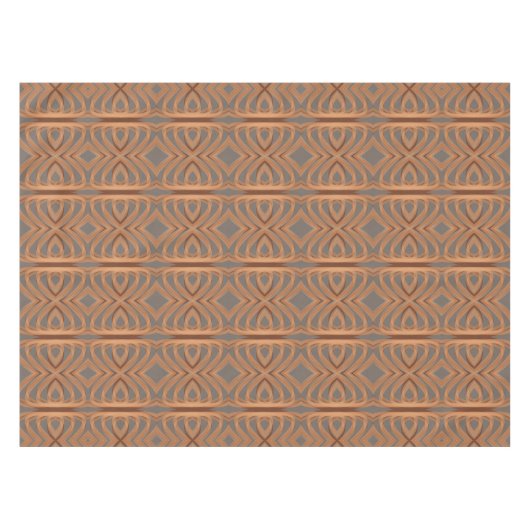 Earth Tone Tribal Ribbons Abstracte Pattern Art Tafelkleed (Voorkant (Horizontaal))