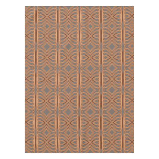 Earth Tone Tribal Ribbons Abstracte Pattern Art Tafelkleed (Voorkant)