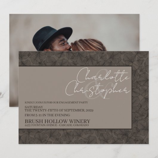 Earth Tone verlaat verlovingsfeest Kaart (Voorkant / Achterkant)