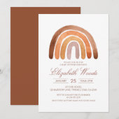Earth Tone Waterverf Boho Rainbow-Baby shower Kaart (Voorkant / Achterkant)