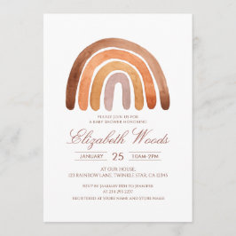 Earth Tone Waterverf Boho Rainbow-Baby shower Kaart