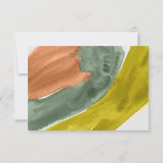 Earth Tone Waterverf Moderne bruiloft RSVP Kaart (Achterkant)