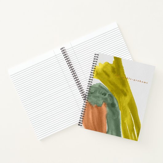 Earth Tone Waterverf Personalized Journal Notitieboek (Binnen)