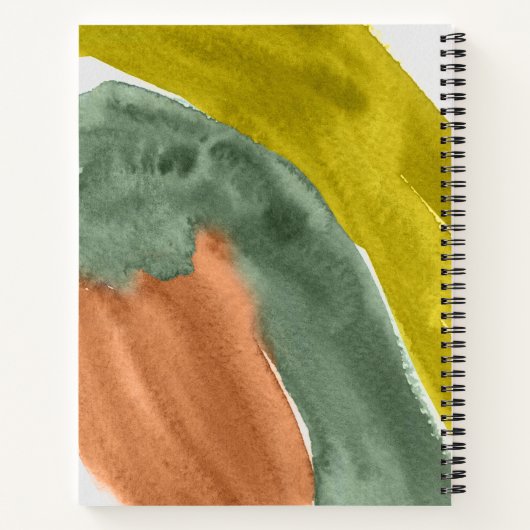 Earth Tone Waterverf Personalized Journal Notitieboek (Achterkant)