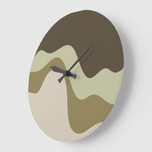 Earth Tone Waves Abstract Art Sierkussen Grote Klok (Hoek)