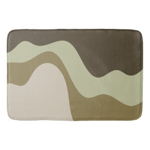 Earth Tone Waves Abstracte kunst badmat