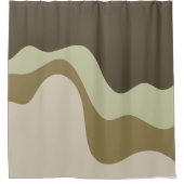 Earth Tone Waves Abstracte kunst badmat Douchegordijn (Voorkant)