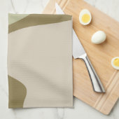 Earth Tone Waves Abstracte Kunst Keuken Handdoeken (Quarter Fold)