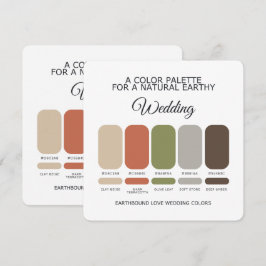 Earth Tone Wedding Color Palette Card Kaart