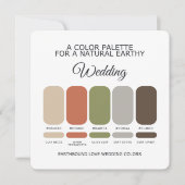 Earth Tone Wedding Color Palette Card Kaart (Voorkant)