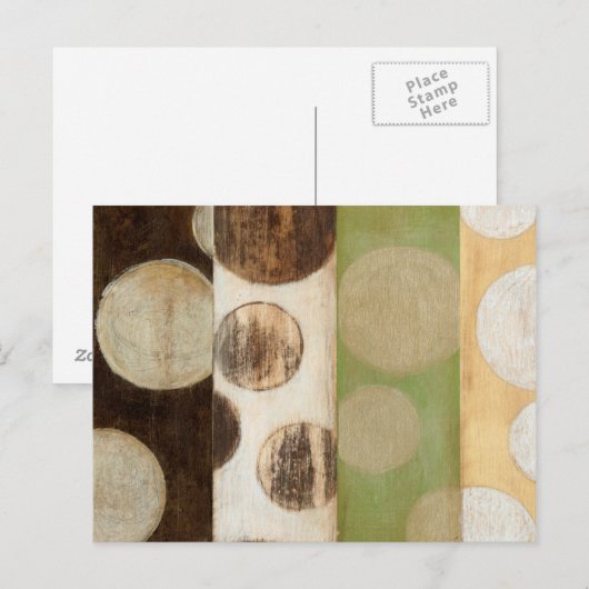 Earth Tone Wood Panel Painting with Circles Briefkaart (Voorkant / Achterkant)