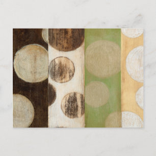 Earth Tone Wood Panel Painting with Circles Briefkaart