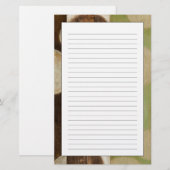 Earth Tone Wood Panel Painting with Circles Briefpapier (Voorkant / Achterkant)