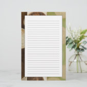 Earth Tone Wood Panel Painting with Circles Briefpapier (Staand voorkant)