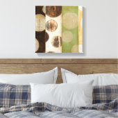 Earth Tone Wood Panel Painting with Circles Canvas Afdruk (Insitu (Slaapkamer))