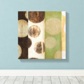 Earth Tone Wood Panel Painting with Circles Canvas Afdruk (Insitu (Houten vloer))