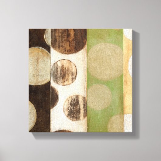 Earth Tone Wood Panel Painting with Circles Canvas Afdruk (Voorkant)