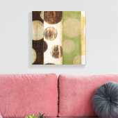 Earth Tone Wood Panel Painting with Circles Canvas Afdruk (Insitu (Woonkamer))