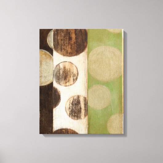 Earth Tone Wood Panel Painting with Circles Canvas Afdruk (Voorkant)