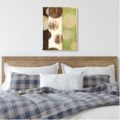 Earth Tone Wood Panel Painting with Circles Canvas Afdruk (Insitu (Slaapkamer))