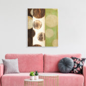 Earth Tone Wood Panel Painting with Circles Canvas Afdruk (Insitu (Woonkamer))