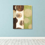 Earth Tone Wood Panel Painting with Circles Canvas Afdruk (Insitu (Houten vloer))