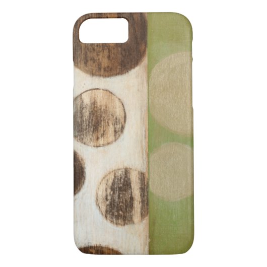 Earth Tone Wood Panel Painting with Circles Case-Mate iPhone Case (Achterkant)
