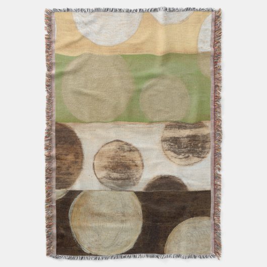 Earth Tone Wood Panel Painting with Circles Deken (Voorkant Verticaal)