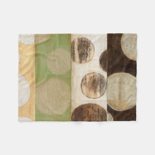 Earth Tone Wood Panel Painting with Circles Fleece Deken (Voorkant (Horizontaal))