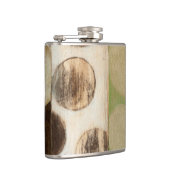 Earth Tone Wood Panel Painting with Circles Heupfles (Rechts)