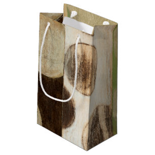 Earth Tone Wood Panel Painting with Circles Klein Cadeauzakje